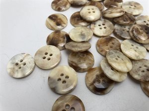 Shell knap - i brune / lyse nuancer, 18 mm